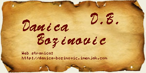 Danica Božinović vizit kartica